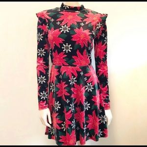 Women’s Xhilaration Poinsettia Velour Dress